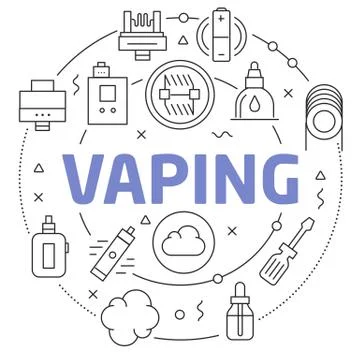 Linear illustration vaping Stock Illustration