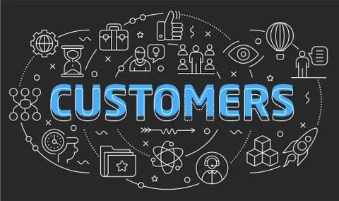 Linear illustrationcustomers Stock Illustration
