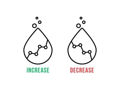 Linear increase and decrease oil price drops Stock Illustration