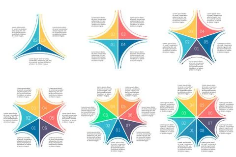 Linear infographics set. Diagrams for presentation. Stock Illustration