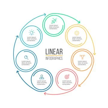 Linear infographis. Minimalistic chart, diagram. Vector design element. Stock Illustration