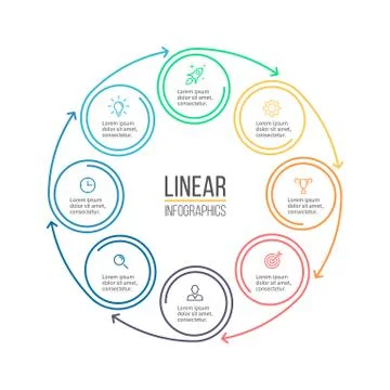 Linear infographis. Minimalistic chart, diagram. Vector design element. Stock Illustration