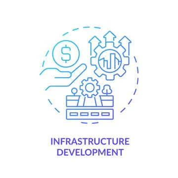 Linear infrastructure development icon FDI concept Illustrazione stock