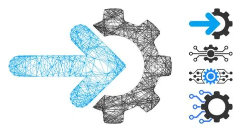 Linear Integration Gear Vector Mesh Stock Illustration