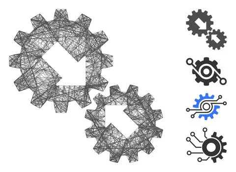 Linear Integration Gears Vector Mesh イラスト素材