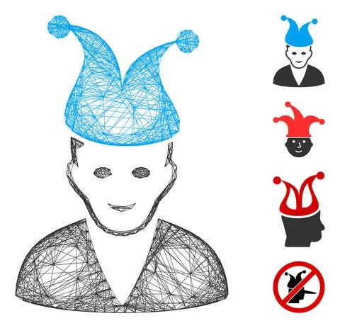 Linear Jester Vector Mesh Stock Illustration