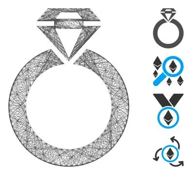 Linear Jewelry Ring Vector Mesh Stock Illustration
