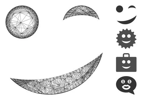 Linear Joke Smiley Vector Mesh Stock Illustration