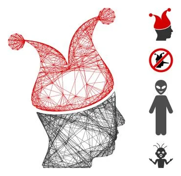 Linear Joker Guy Vector Mesh Stock Illustration