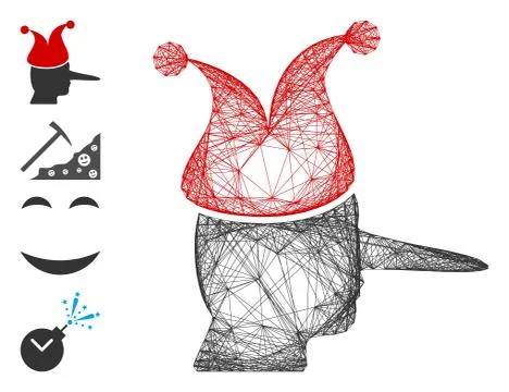 Linear Joker Vector Mesh Stock Illustration