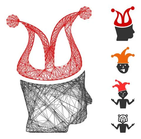 Linear Joker Vector Mesh Stock Illustration