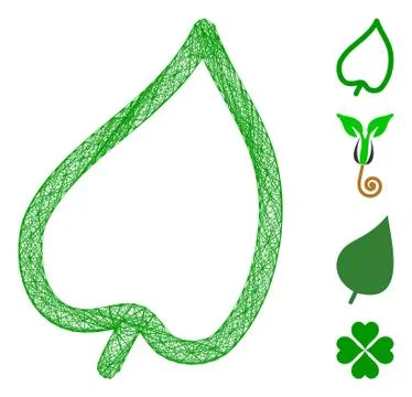 Linear Leaf Vector Mesh Stock Illustration
