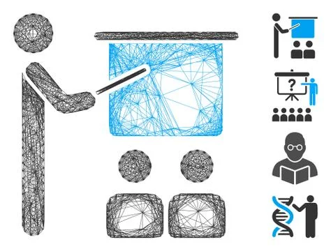Linear Lecture Vector Mesh Stock Illustration