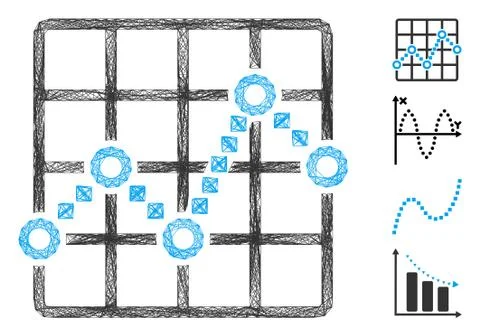 Linear Line Plot Vector Mesh Ilustración de archivo