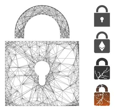 Linear Lock Vector Mesh Illustrazione stock