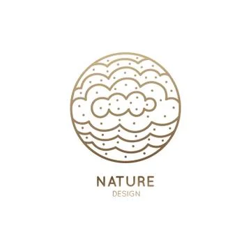 Linear logo clouds Stock Illustration