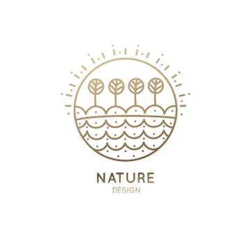 Linear logo garden Stock Illustration