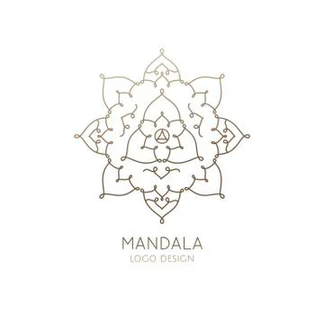 Linear logo mandala Illustrazione stock