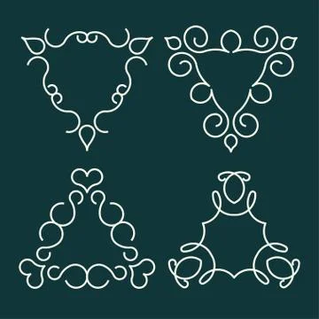 Linear logo, Monogram template Illustrazione stock