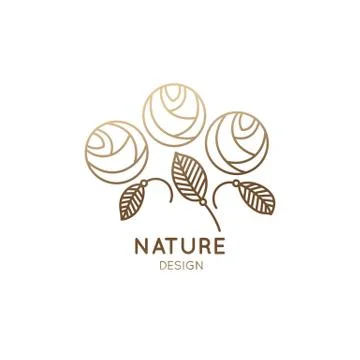 Linear logo rose Illustrazione stock