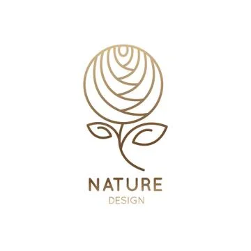 Linear logo rose Stock Illustration