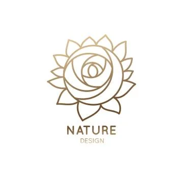 Linear logo rose Stock Illustration