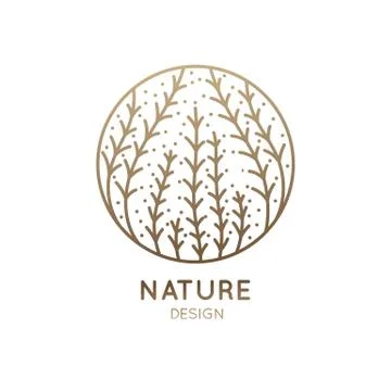 Linear logo seaweed Stock Illustration