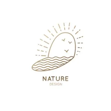 Linear logo sun Stock Illustration