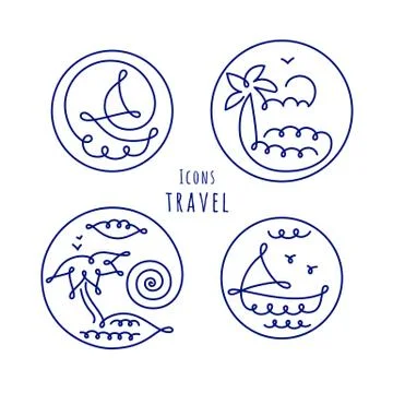 Linear logo travel Stock Illustration