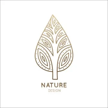 Linear logo tree Stock Illustration