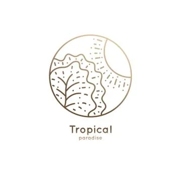 Linear logo tree Stock Illustration