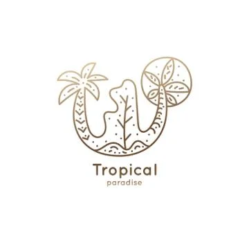 Linear logo tropics Illustrazione stock