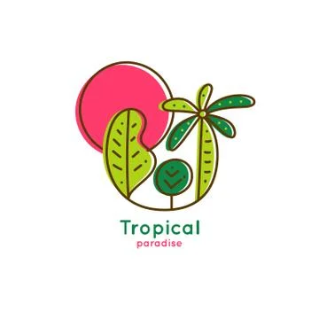 Linear logo Tropics Stock Illustration