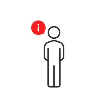 Linear man figure like info support Stock Illustration