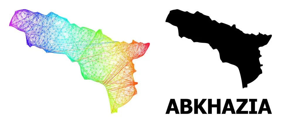 Linear Map of Abkhazia with Spectrum Gradient Stock Illustration