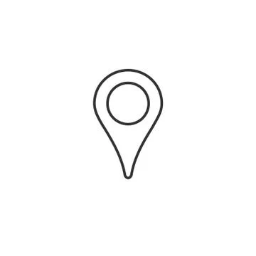 Linear map pin icon, location Illustrazione stock