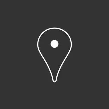 Linear map pin icon, location marker Stock Illustration