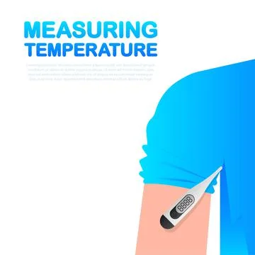 Linear measuring temperature for medical design. Vector logo Stockillustratie
