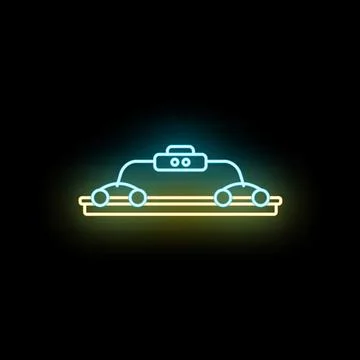 Linear mechanical sensor glowing neon icon on black 스톡 일러스트
