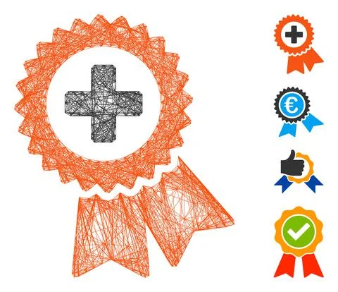 Linear Medical Quality Seal Vector Mesh Stockillustratie