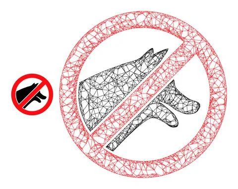Linear Mesh Stop Dogs Icon Stock Illustration