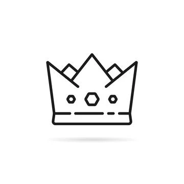 Linear minimal crown icon with shadow Stock Illustration