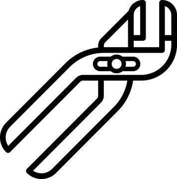 Linear monkey wrench icon as an outline for your design Stock Photos
