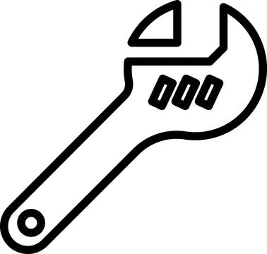 Linear monkey wrench icon for web design Stock Photos