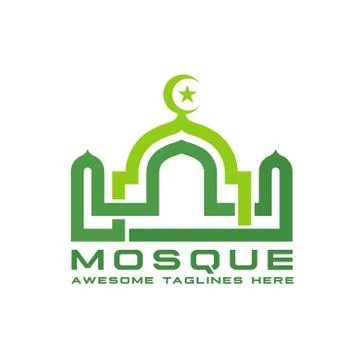 Linear mosque illustration logo Illustrazione stock