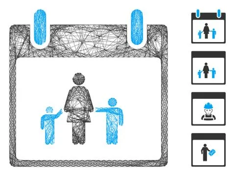Linear Mother Calendar Day Vector Mesh Stockillustratie