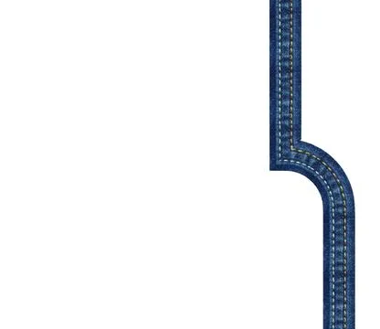 Linear movements of jeans texture on white background Foto stock