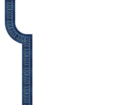 Linear movements of jeans texture on white background Stock Photos