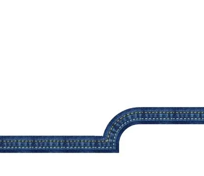 Linear movements of jeans texture on white background Stock Photos