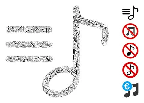 Linear Music List Icon Vector Mosaic イラスト素材